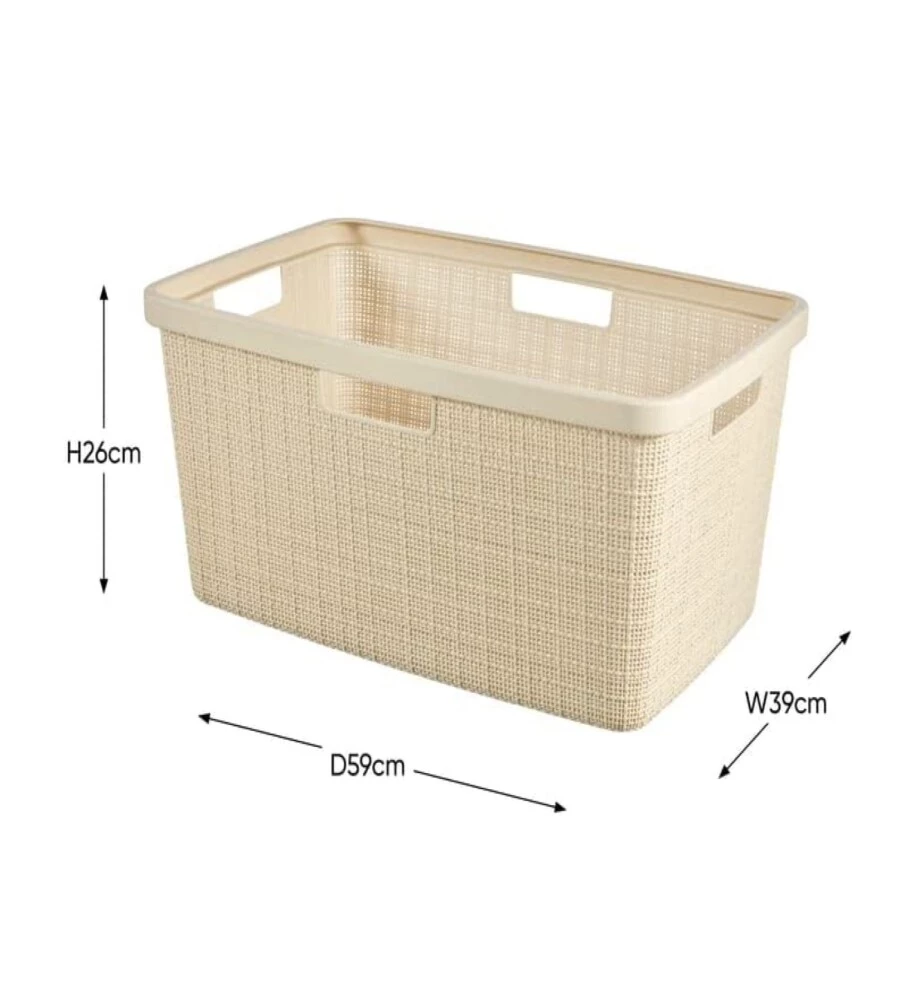 Cesta portabiancheria 'jute' keter bianco - 59x39x26 cm